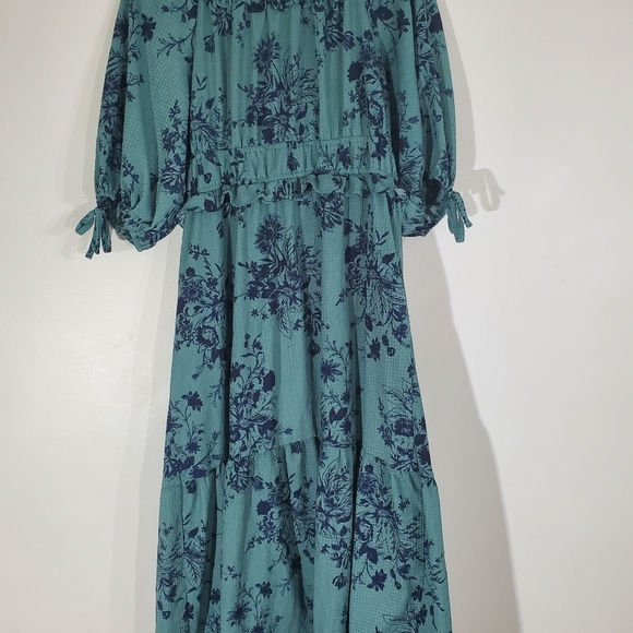 CATO MAXI TIERED Dress Floral Size XL Garden Flowy Botanical Countryside - Picture 5 of 9
